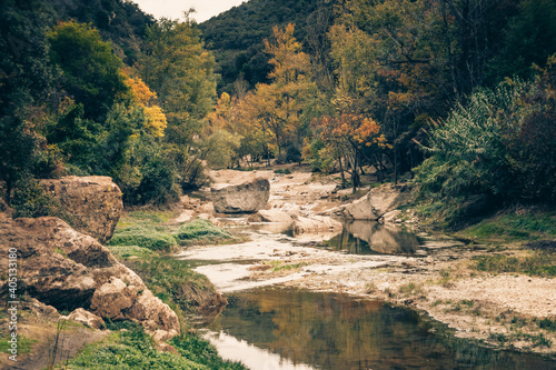 Gorges du Verdouble pools and waterfalls close to Duilhac-sous-Peyrepertuse, Aude, France