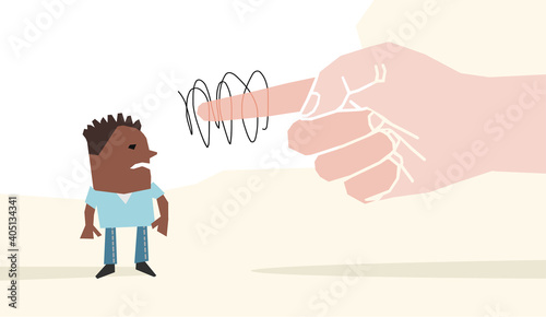 Big Hand Pointing Finger on a Black Man
