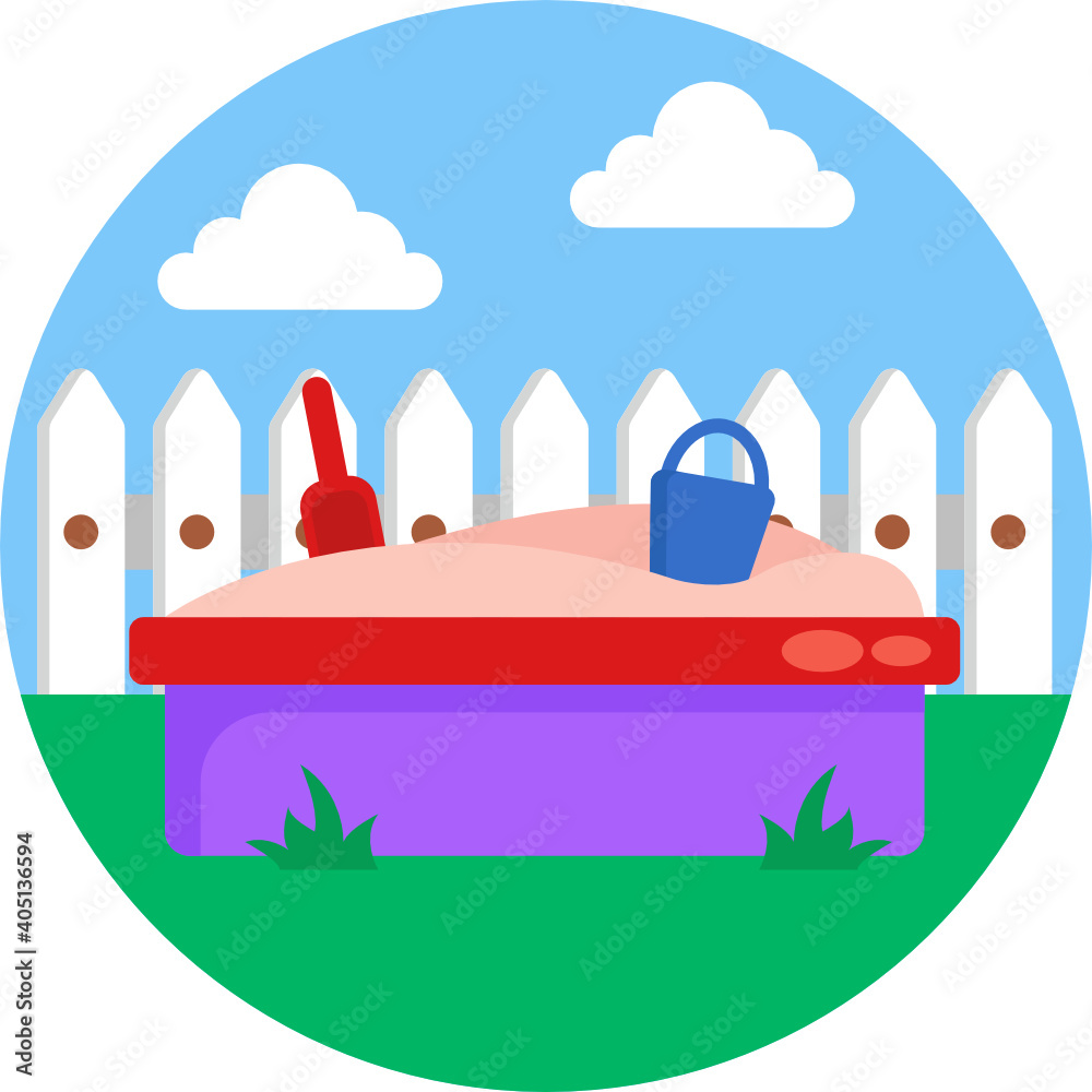 Kindergarden icon set. Included icons as kids outdoor toy, sandbox, children parks, slide, monkey bar, dome climber, jungle gym and more.