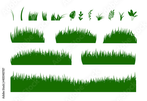 Grass vector set - Collection of graphical resources with grass and plants.