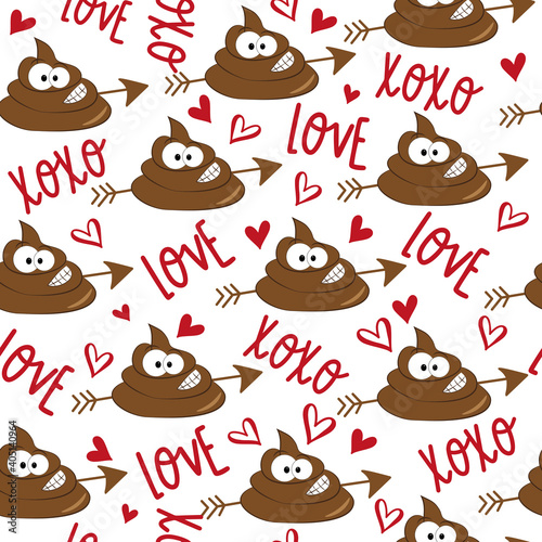 Funny poo seamless pattern - Good for wrapping paper, textile print, T shirt , mug, and other gifts design.