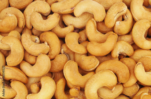 Roasted cashew nuts as background