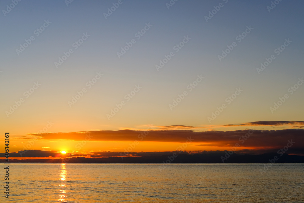 神奈川県逗子海岸の夕日