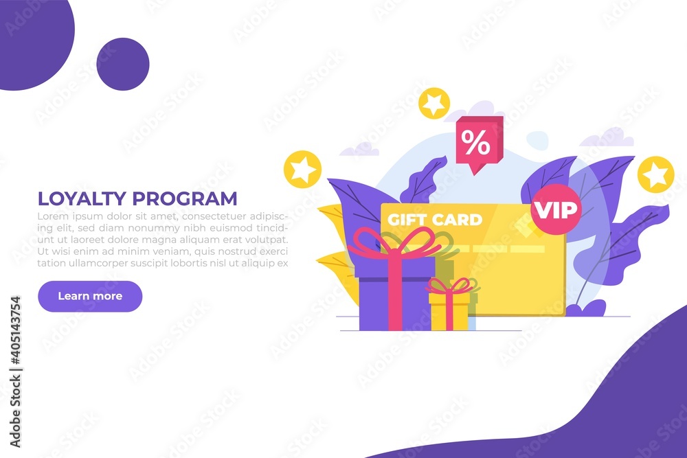 Naklejka premium Discount, Loyalty card program and customer service. Vector illustration.