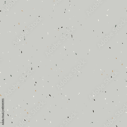 Terrazzo flooring textured surface modern abstract pattern. Vector seamless abstract repeat with chips of marble or granite in soft pastel  colors.