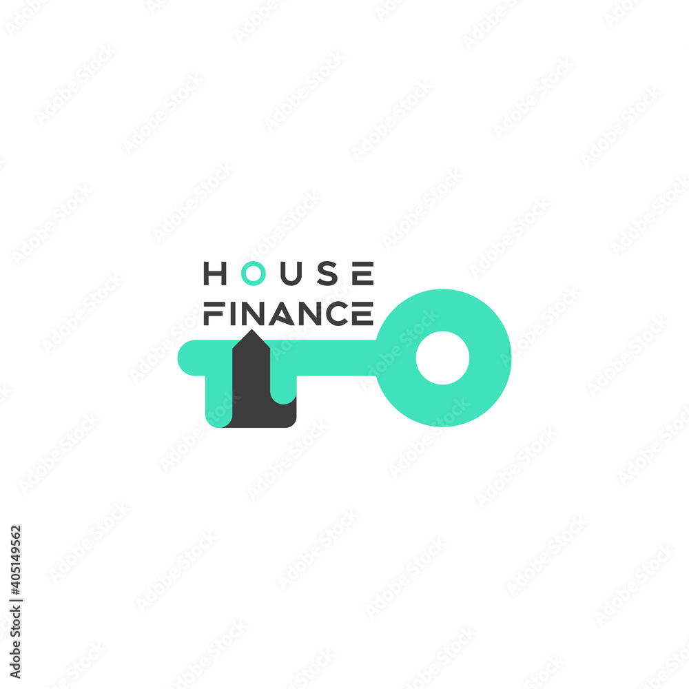 Real estate house finance logo design template with a stylized key. Vector illustration, isolated, real estate agent, firm, loan finance corporation brand identity Real estate house finance logo design template with a stylized key. Vector illustration, isolated, real estate agent, firm, loan finance corporation brand identity