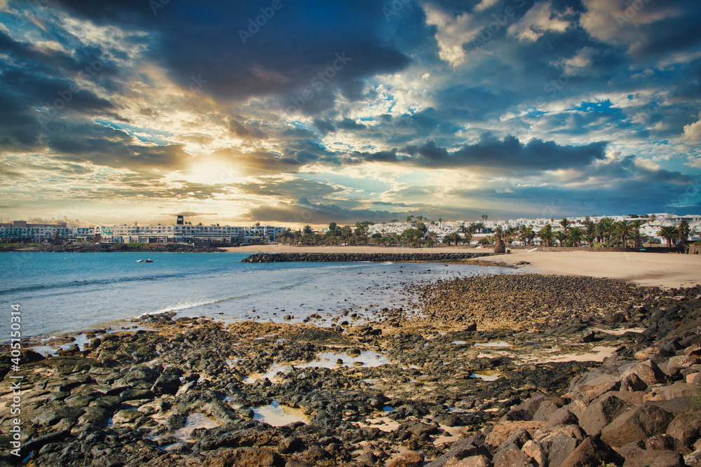 beautiful photography of the coast of the islands of Lanzarote, Canary Islands