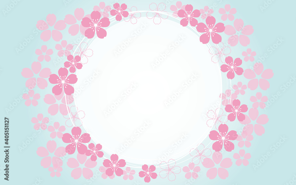 Spring concept. Cherry blossom decoration illustration. card, wallpaper, background for design. Vector illustration.
桜背景、青空背景の桜イラスト、桜デザイン、春イラスト