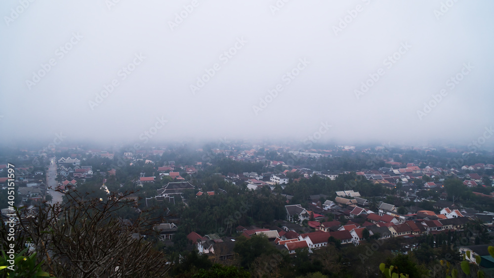 Landscape of Luang Phabang Town the World Heritage Site in the Morning.