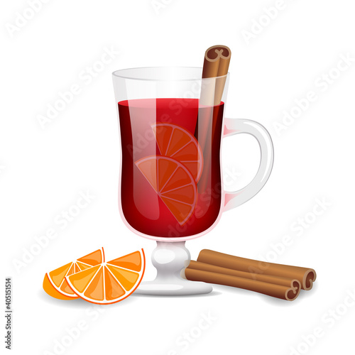 Vector illustration cup mulled wine