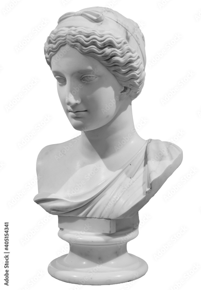 Ancient white marble sculpture head of young woman. Statue of sensual  renaissance art era naked woman antique style Stock Photo | Adobe Stock