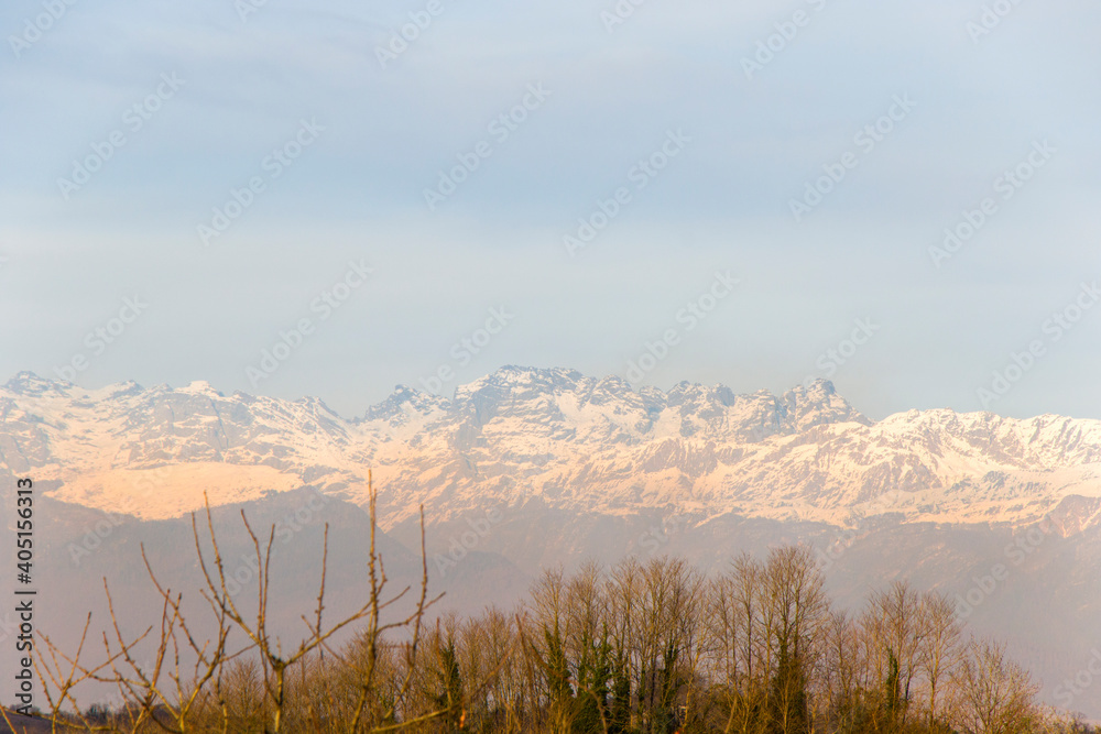 Egrisi mountain landscape, winter landscape in Samegrelo