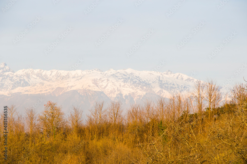 Egrisi mountain landscape, winter landscape in Samegrelo