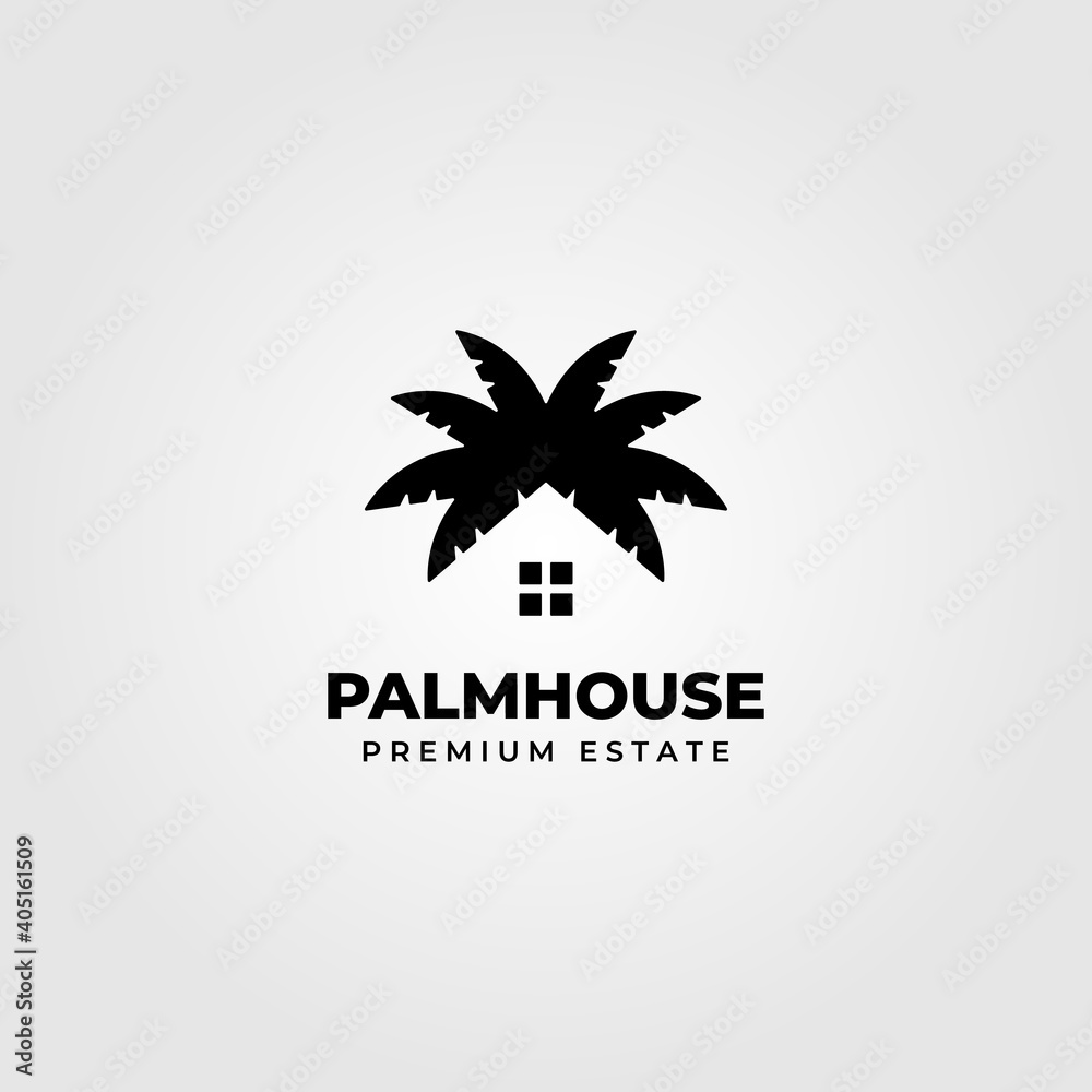 palm house creative logo clever vector minimalist illustration design palm house creative logo clever vector minimalist illustration design