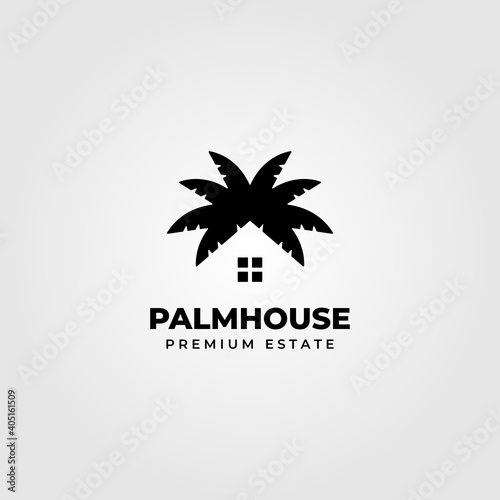 palm house creative logo clever vector minimalist illustration design