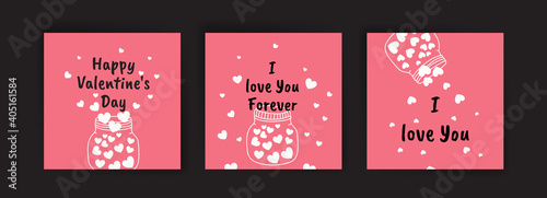 Social media post templates for Valentine s Day. card collection for valentines day.