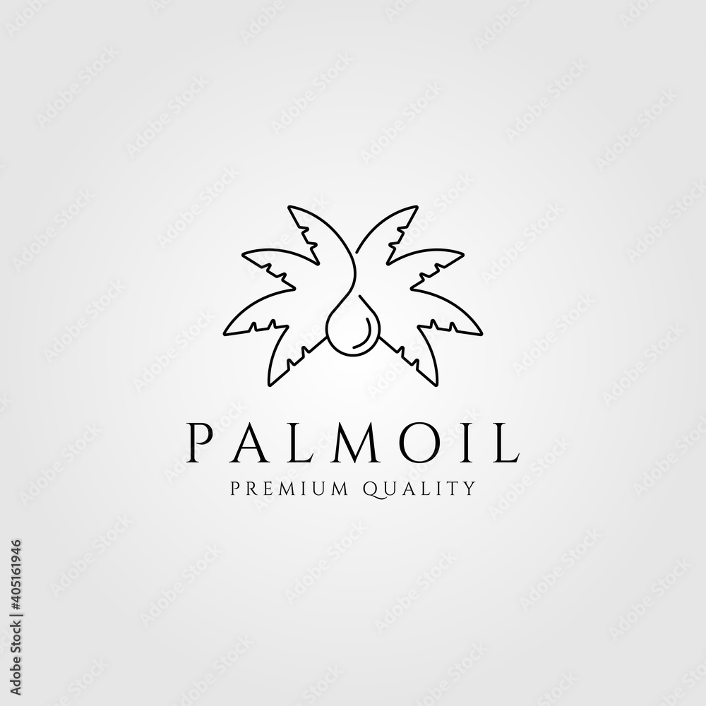 palm oil line art logo minimalist vector symbol illustration design palm oil line art logo minimalist vector symbol illustration design