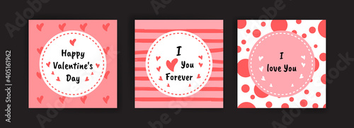 Social media post templates for Valentine's Day. card collection for valentines day.