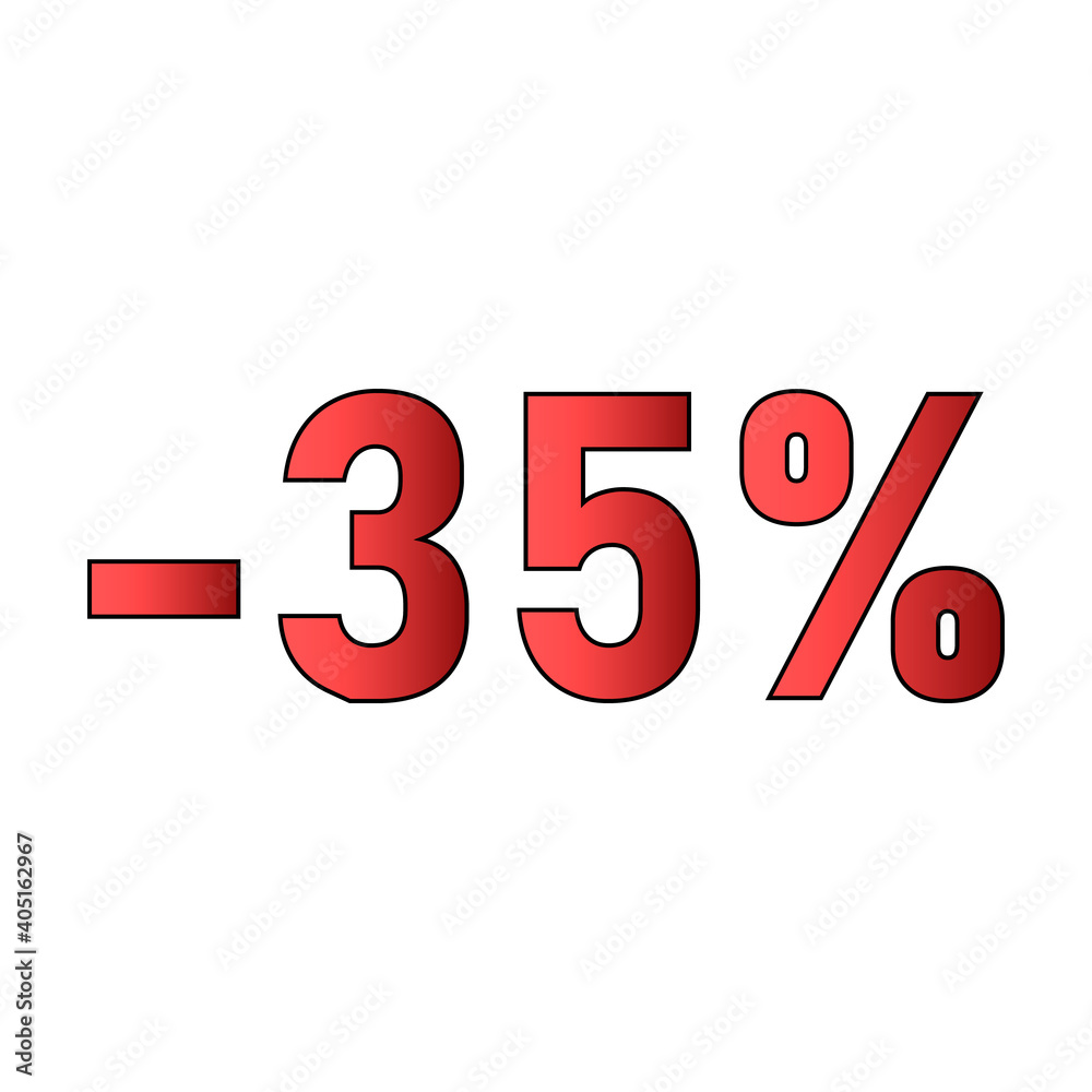 vector illustration Figures of discounts 35 percent on white background vector illustration Figures of discounts 35 percent on white background