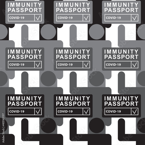 Immunity passport with covid 19 checkbox seamless pattern