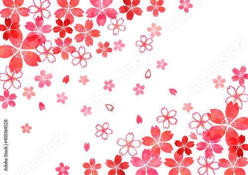 Wallpaper Mural 桜_水彩_淡いピンク背景 Torontodigital.ca
