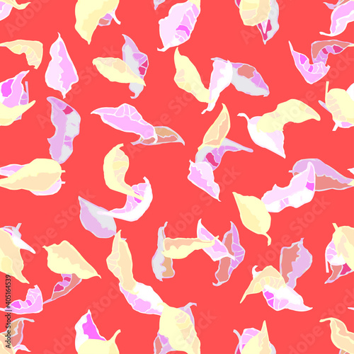 Vector seamless background with colorful watercolor illustration of foliage and plants. Can be used for wallpaper, pattern fills, web page, surface textures, textile print, wrapping paper