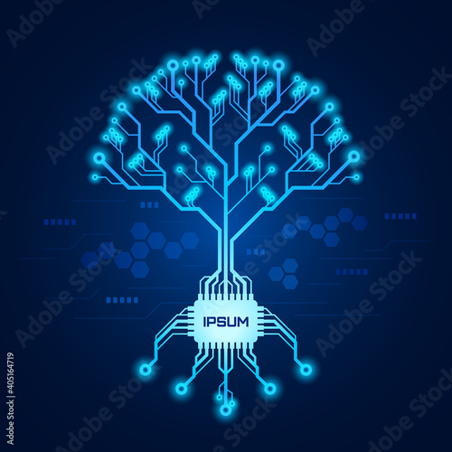 Circuit Board Pattern in Form of a Tree
