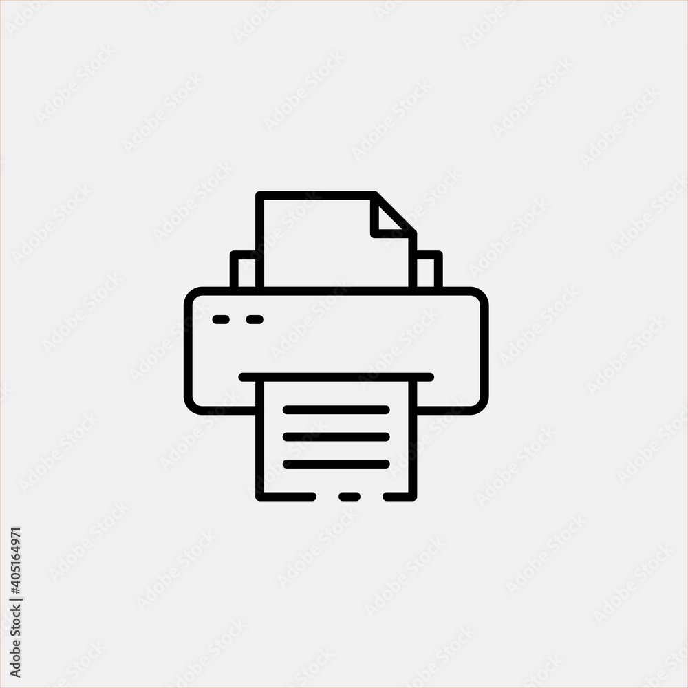 Printer vector icon illustration sign Printer vector icon illustration sign
