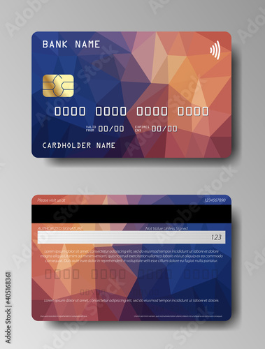 Luxury credit card two sides template design. With inspiration from the abstract.