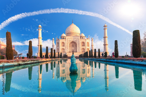 Beautiful Taj Mahal in Agra, Uttar Pradesh, India
