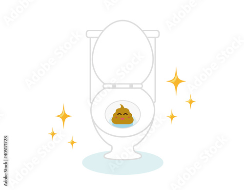 うんちとトイレのベクターイラスト　健康