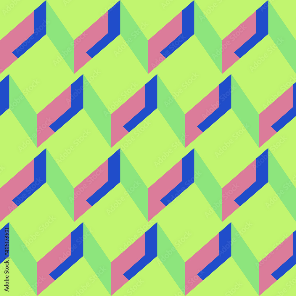 Seamless geometric pattern with the image of steps, architecture, roofs ...