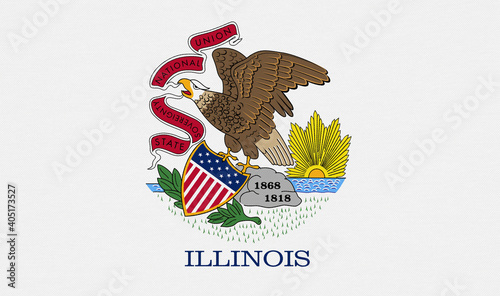 Fotografie, Tablou Illinois State Flag With Textured Background