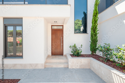 Front entrance to a modern house