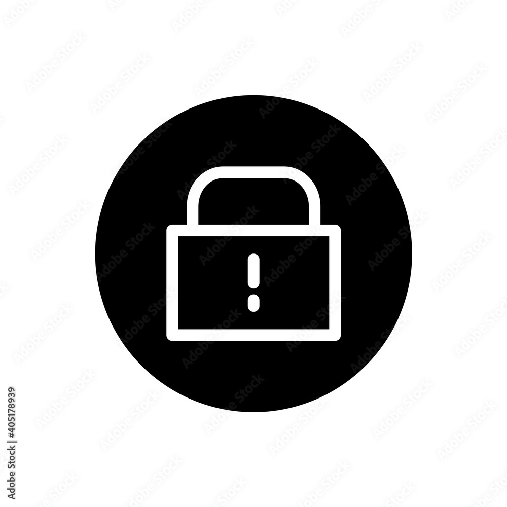 Padlock icon. Padlock sign symbol in black round style. Vector Padlock icon. Padlock sign symbol in black round style. Vector
