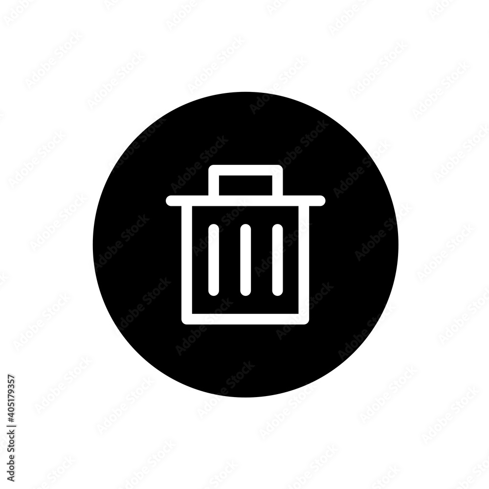 Trash icon. Bin sign symbol in black round style. Vector Trash icon. Bin sign symbol in black round style. Vector