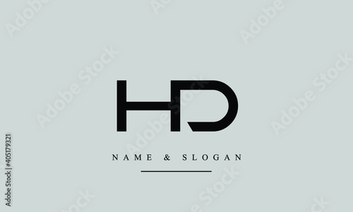 HD, DH, H, D Letter Logo Design with Creative Modern Trendy Typography
