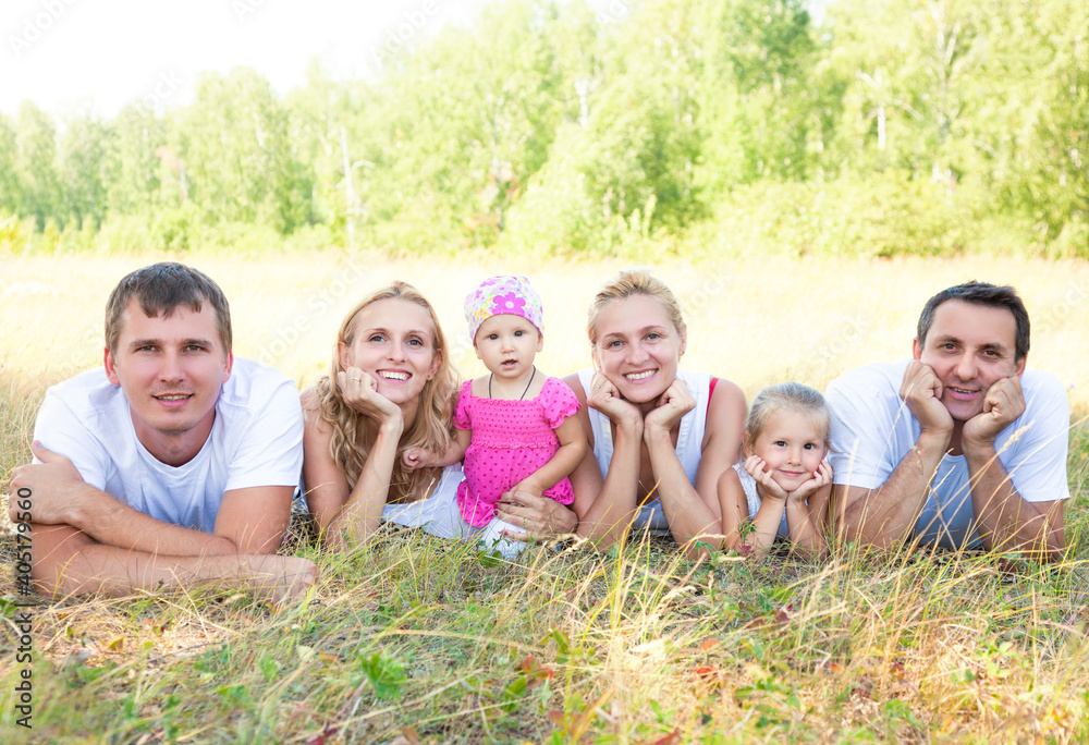 Extended Family Group In Park