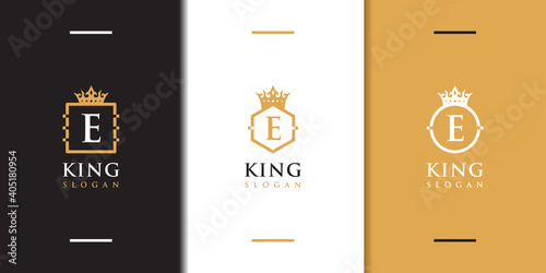 Letter e crown logo collection
