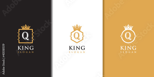 Luxurious Letter q crown logo collection