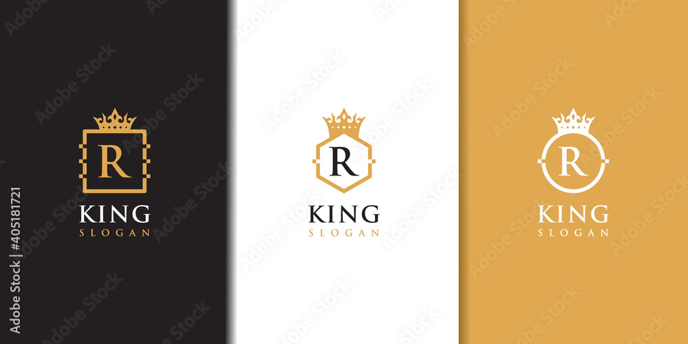 Luxurious Letter r crown logo collection