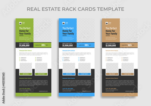 Real estate agent and construction business rack card or dl flyer template