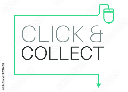 Click and Collect internet and online shopping concept to beat lockdown 3.0