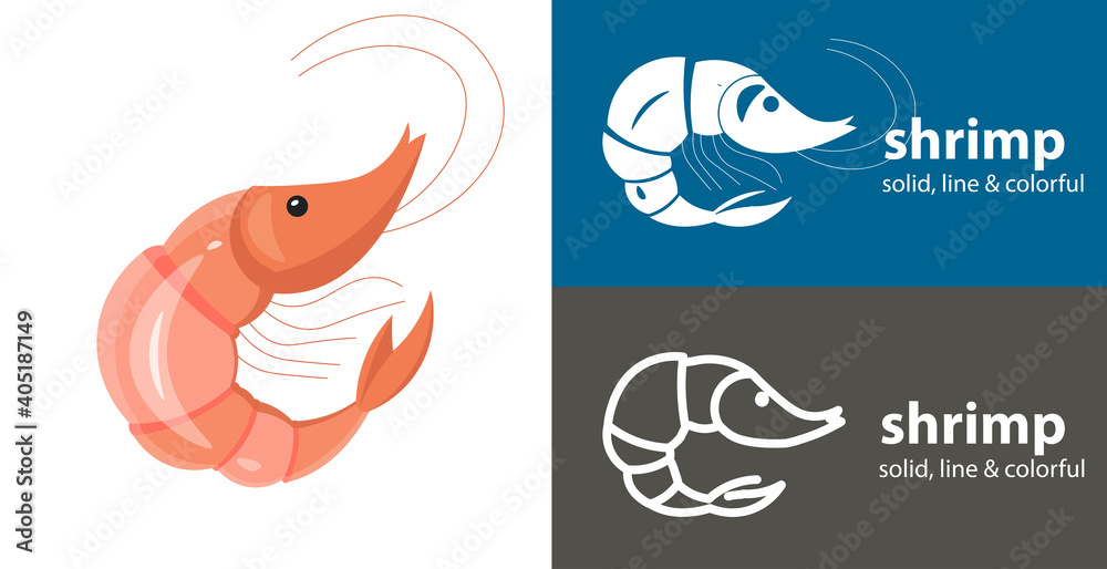 shrimp isolated vector icon. sea line solid flat icon shrimp isolated vector icon. sea line solid flat icon