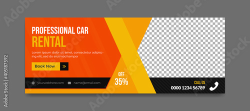 Car rent sale social media post facebook cover timeline