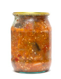 Squash caviar in a glass jar.
