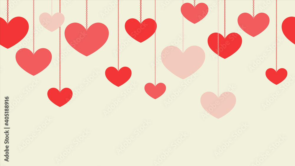 Valentines day greeting background. Seamless pattern with hearts. Vector illustration