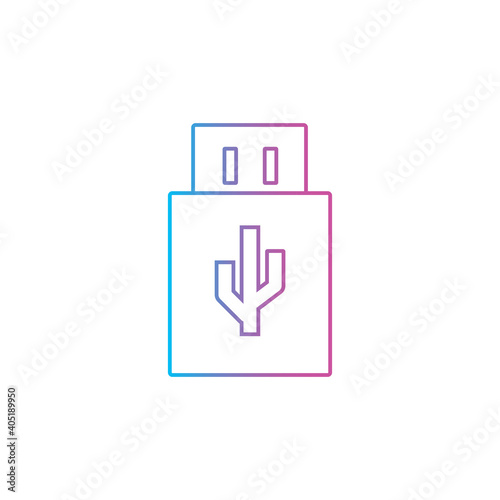 usb data storage outline line style icon vector illustration