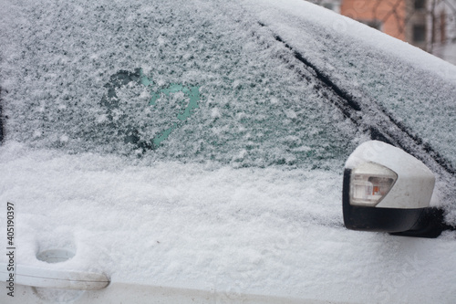 snow covered car