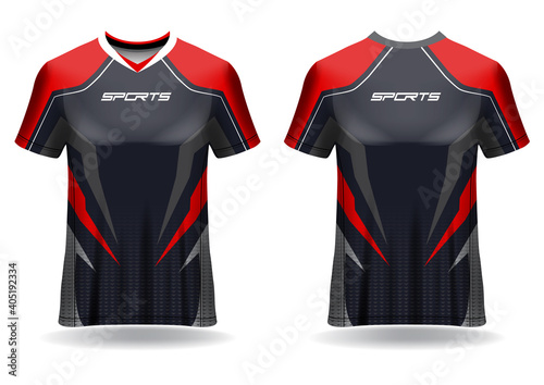 Jersey mockup. t-shirt sport design template, uniform front and back view.